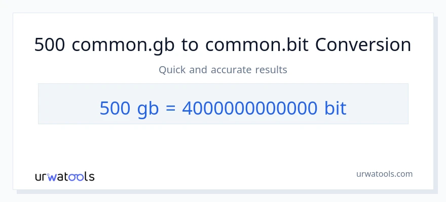 التحويل من 500 Gigabytes إلى Bits