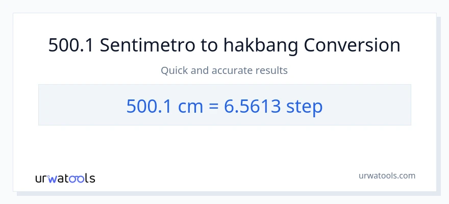 500.1 Mga Sentimetro patungong mga hakbang na conversion