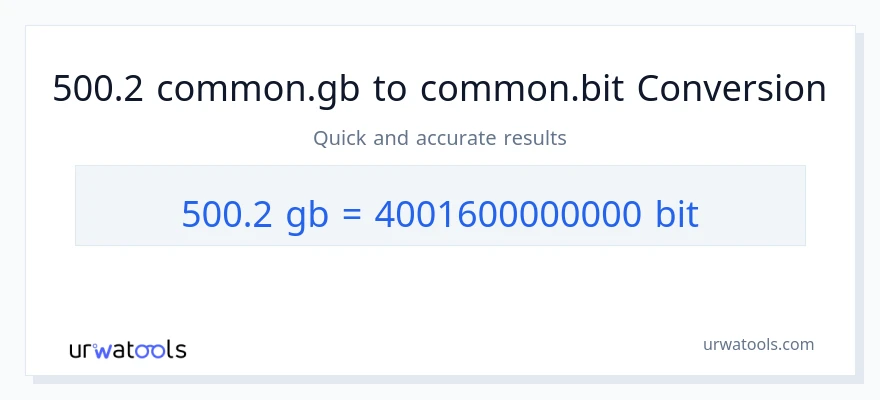 التحويل من 500.2 Gigabytes إلى Bits