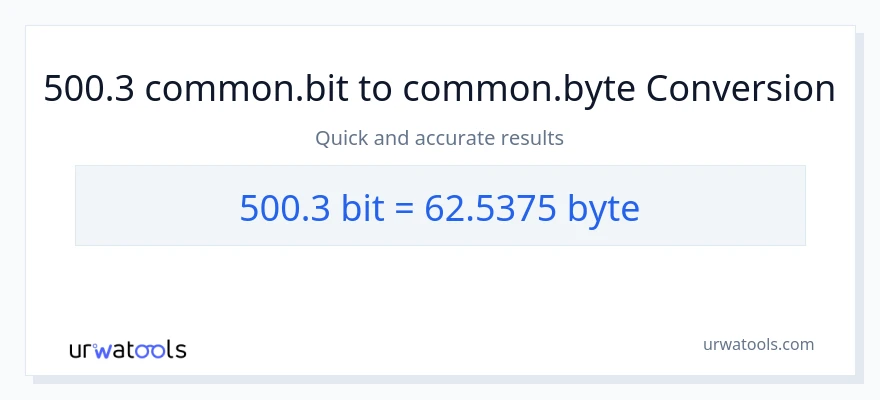 Conversion 500.3 Bits vers Bytes