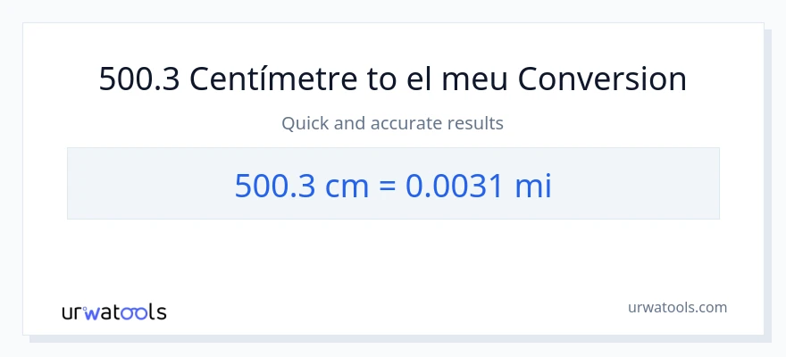 Conversió de 500.3 Centímetres a milles
