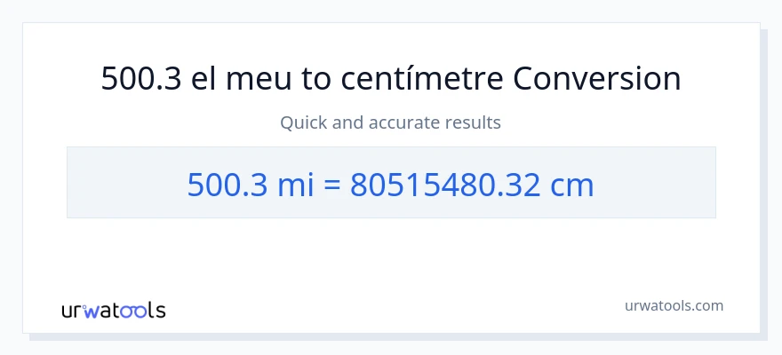 Conversió de 500.3 milles a Centímetres