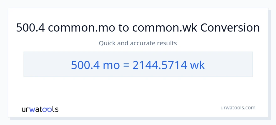 تبدیل 500.4 ماه‌ها به هفته‌ها