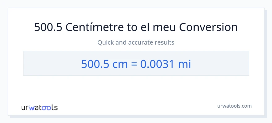 Conversió de 500.5 Centímetres a milles