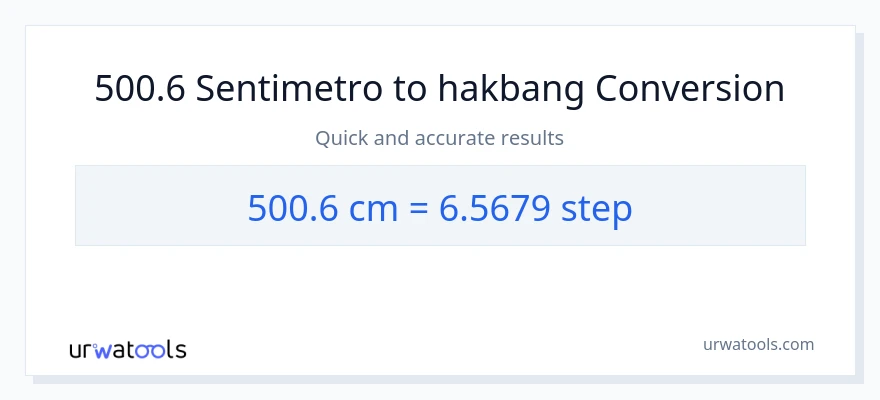 500.6 Mga Sentimetro patungong mga hakbang na conversion