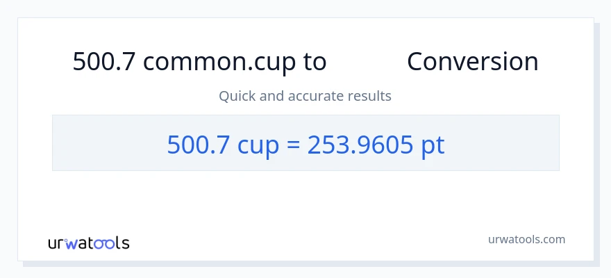 تبدیل 500.7 فنجان‌ها به Pints