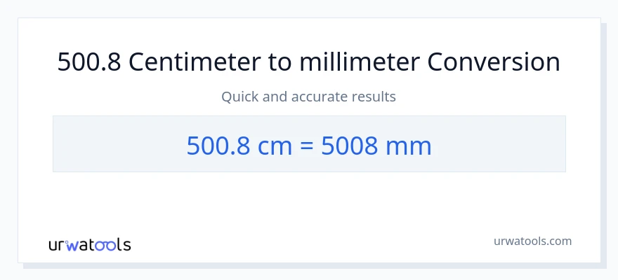 500.8 Centimeter til millimeter konvertering