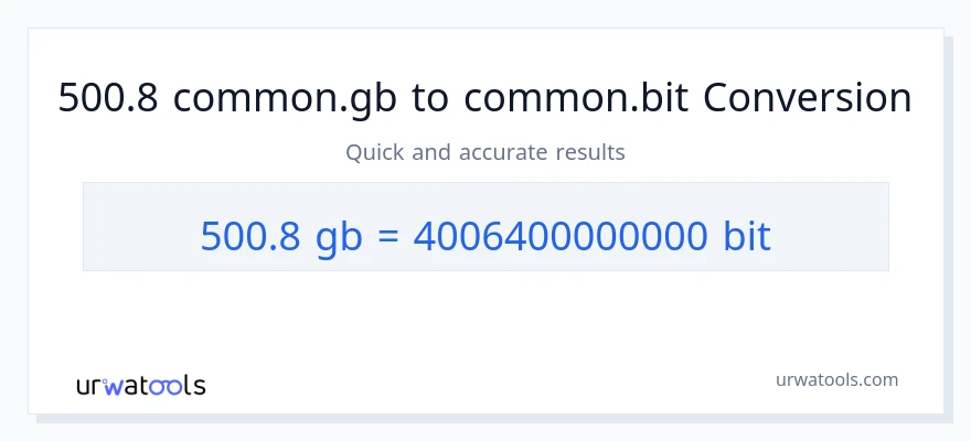 التحويل من 500.8 Gigabytes إلى Bits