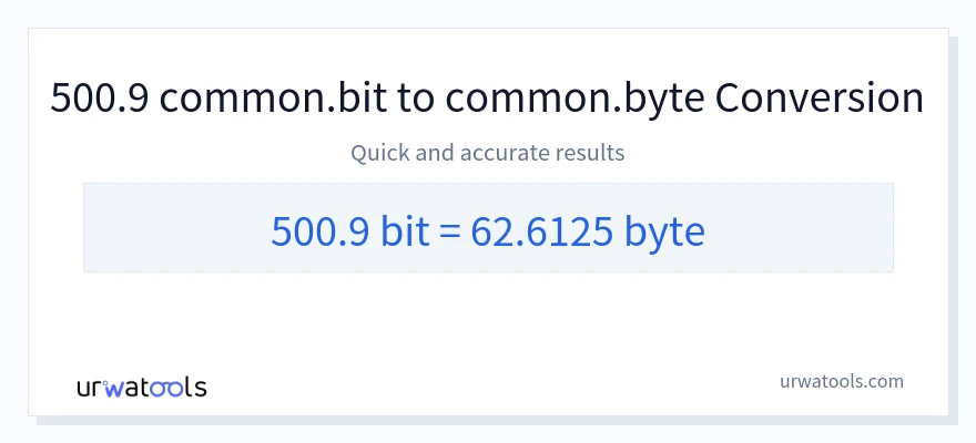 500.9 Bits 到 Bytes 轉換