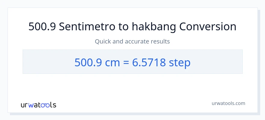 500.9 Mga Sentimetro patungong mga hakbang na conversion