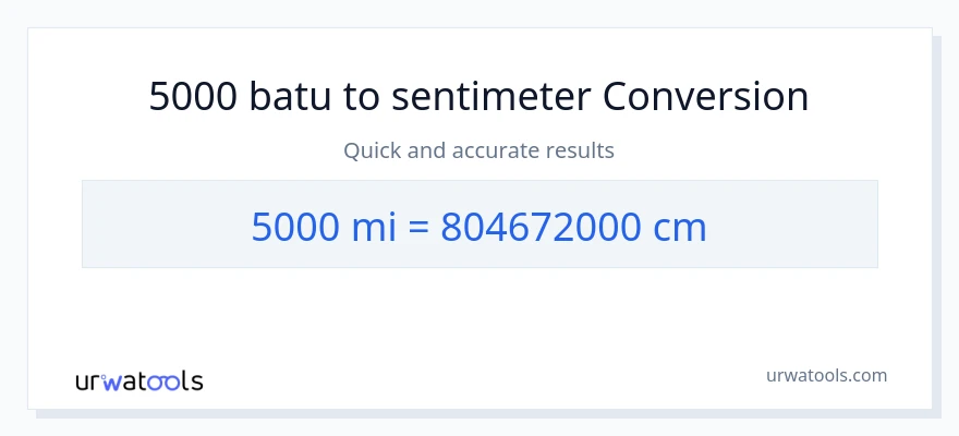 Penukaran 5000 batu kepada Sentimeter