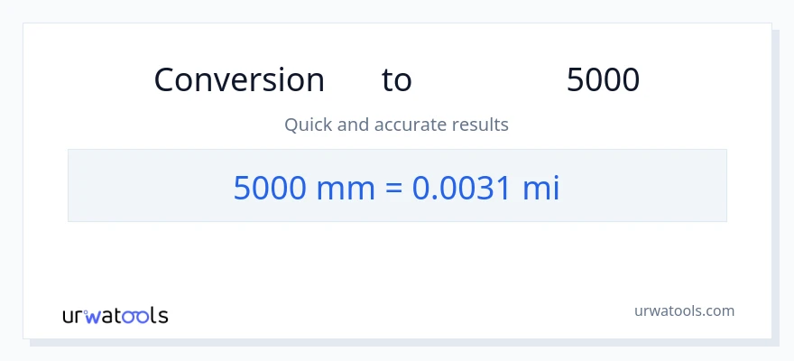 تبدیل 5000 میلی‌متر به مایل