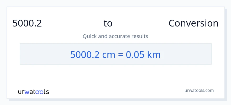5000.2 సెంటీమీటర్లు నుండి కిలోమీటర్లు కు మార్పిడి