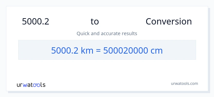 การแปลง 5000.2 กิโลเมตร เป็น เซนติเมตร