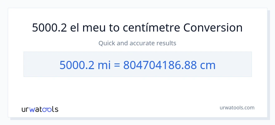 Conversió de 5000.2 milles a Centímetres