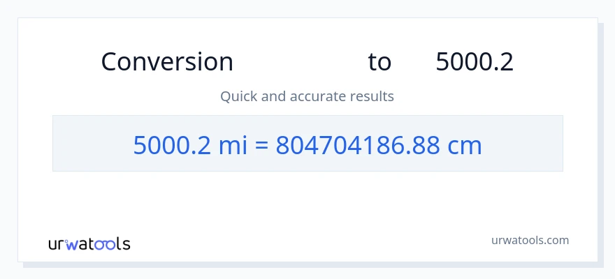 تبدیل 5000.2 مایل به سانتی‌متر