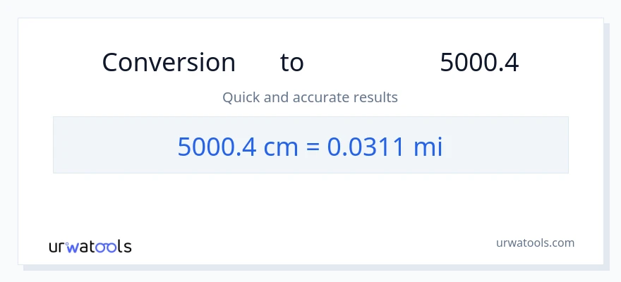 تبدیل 5000.4 سانتی‌متر به مایل