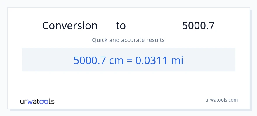 تبدیل 5000.7 سانتی‌متر به مایل