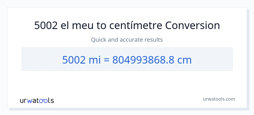 Conversió de 5002 milles a Centímetres