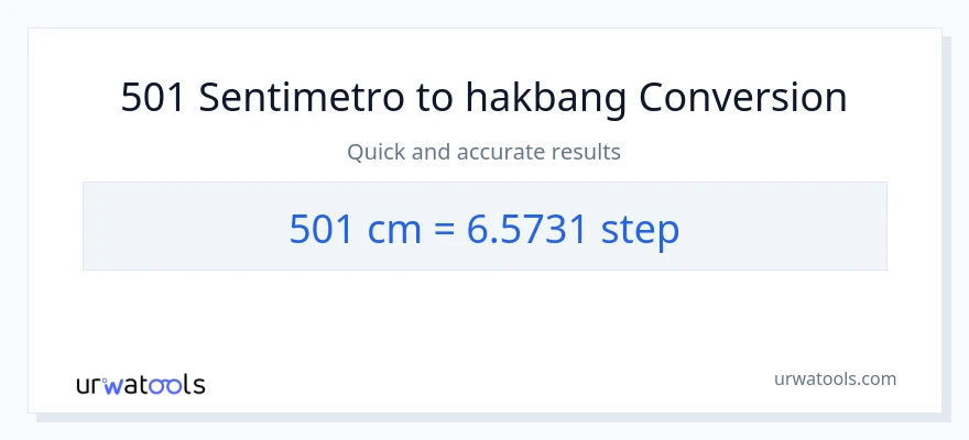 501 Mga Sentimetro patungong mga hakbang na conversion