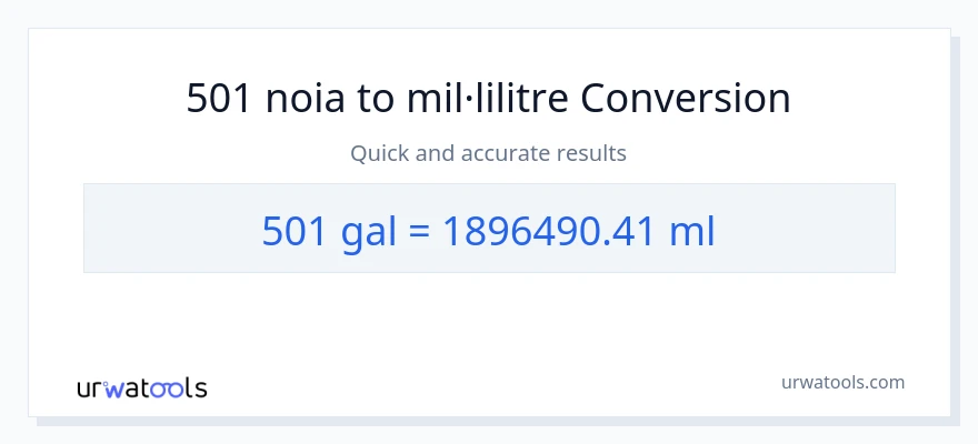 Conversió de 501 Galons a mil·lilitres