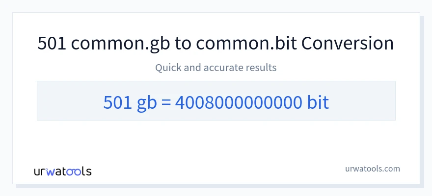 501 Gigabytes에서 Bits으로의 변환