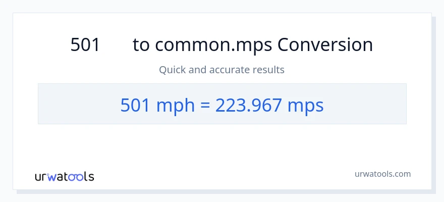 501 時速マイル から Meters Per Second への変換