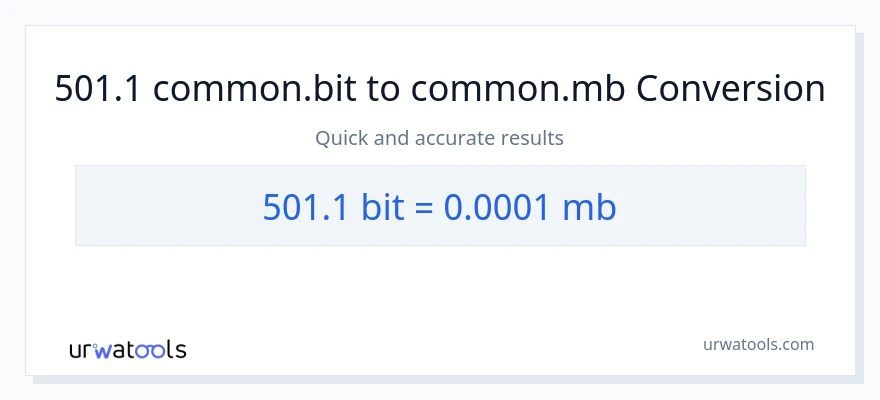 501.1 Bits இலிருந்து Megabytes வரை மாற்றம்