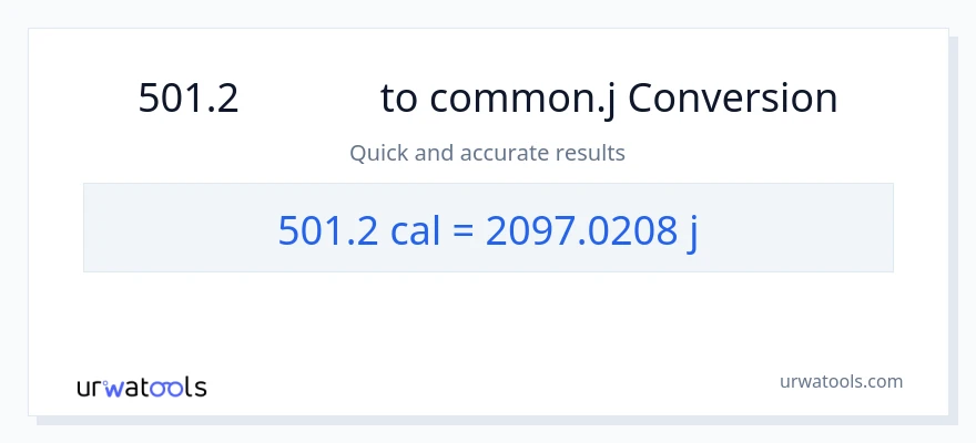 501.2 കലോറികൾ ൽ നിന്ന് ജൂൾസ് ലേക്ക് പരിവർത്തനം