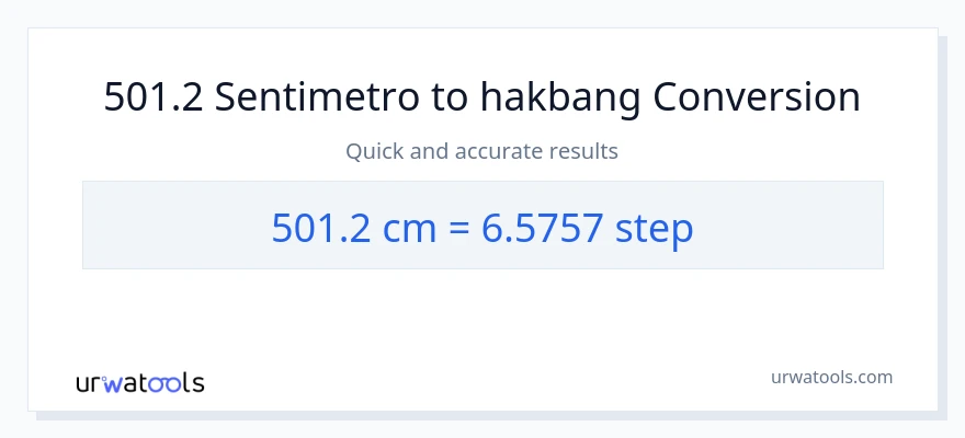 501.2 Mga Sentimetro patungong mga hakbang na conversion