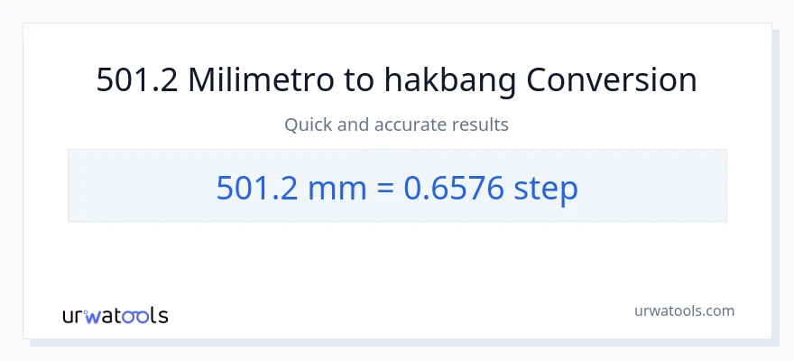 501.2 milimetro patungong mga hakbang na conversion