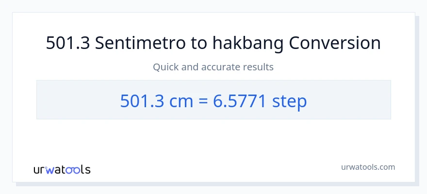 501.3 Mga Sentimetro patungong mga hakbang na conversion