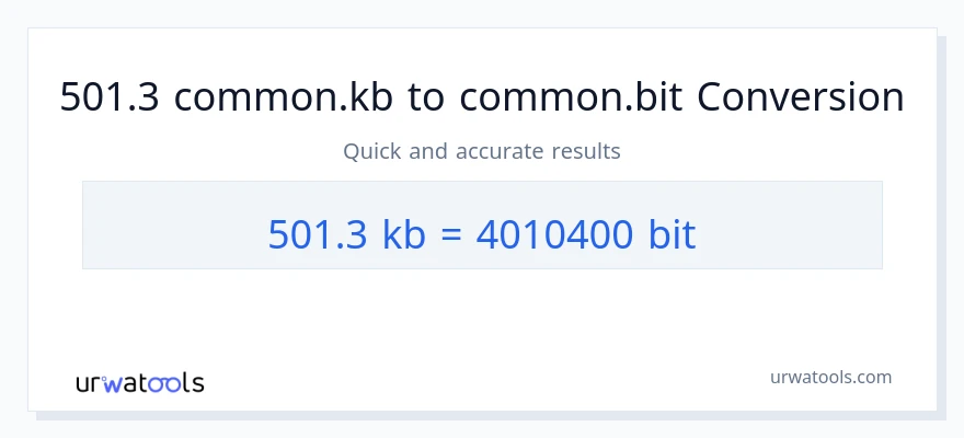 التحويل من 501.3 Kilobytes إلى Bits