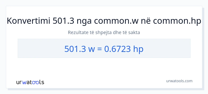 Konvertimi 501.3 vat në kuajfuqi