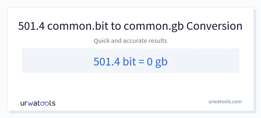 501.4 Bits에서 Gigabytes으로의 변환