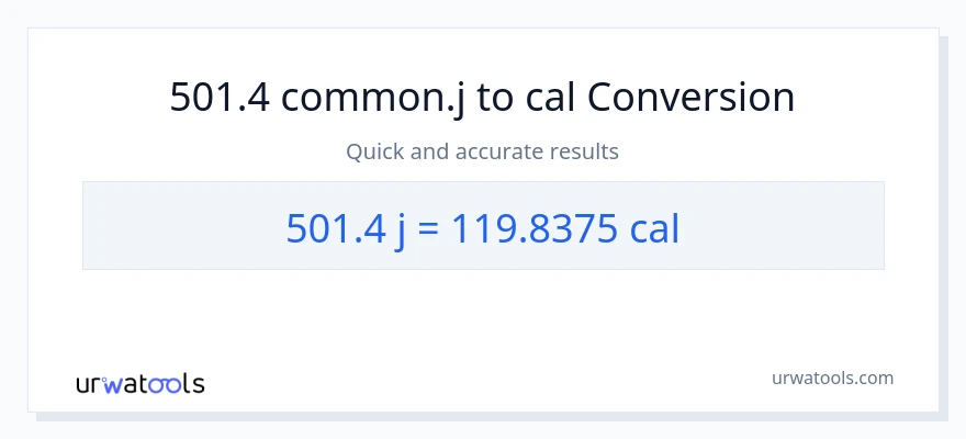 Conversió de 501.4 joules a calories