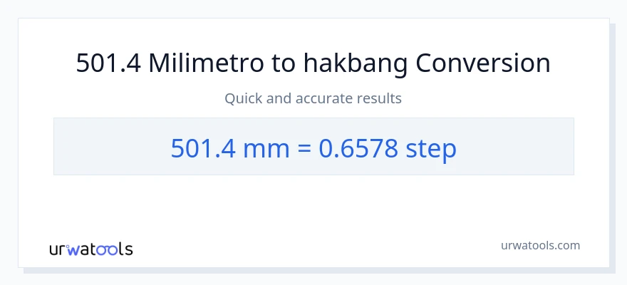 501.4 milimetro patungong mga hakbang na conversion