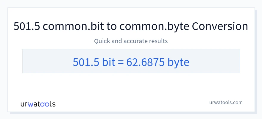 501.5 Bits 到 Bytes 轉換