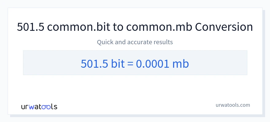 501.5 Bits에서 Megabytes으로의 변환