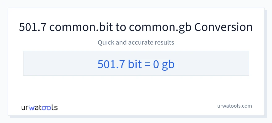 501.7 Bits에서 Gigabytes으로의 변환