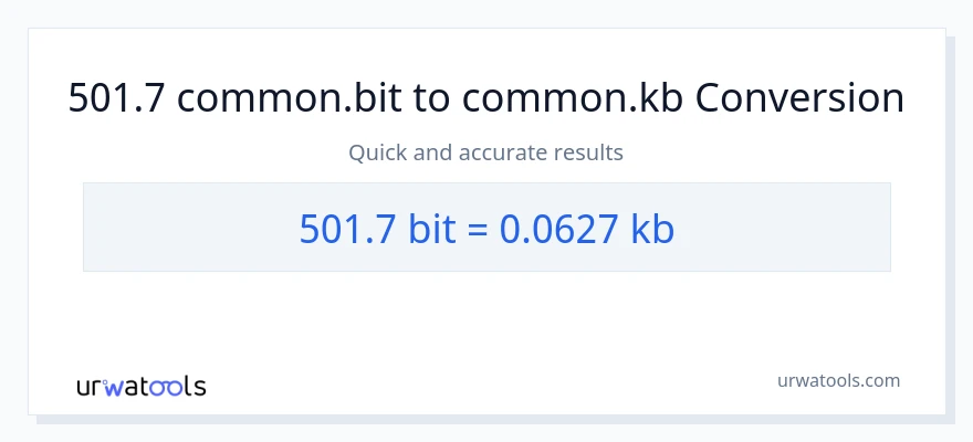 501.7 Bits இலிருந்து Kilobytes வரை மாற்றம்