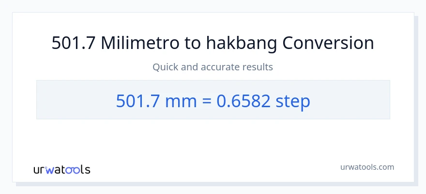 501.7 milimetro patungong mga hakbang na conversion