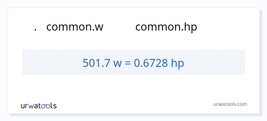 501.7 ওয়াট থেকে অশ্বশক্তি রূপান্তর