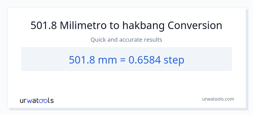501.8 milimetro patungong mga hakbang na conversion