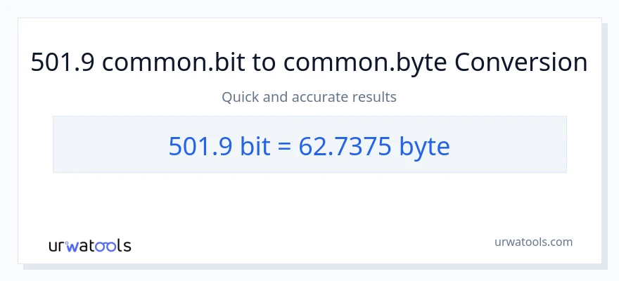 Conversione da 501.9 Bits a Bytes
