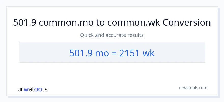Conversió de 501.9 Mesos a Setmanes