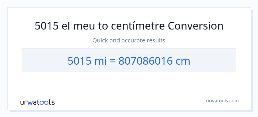 Conversió de 5015 milles a Centímetres