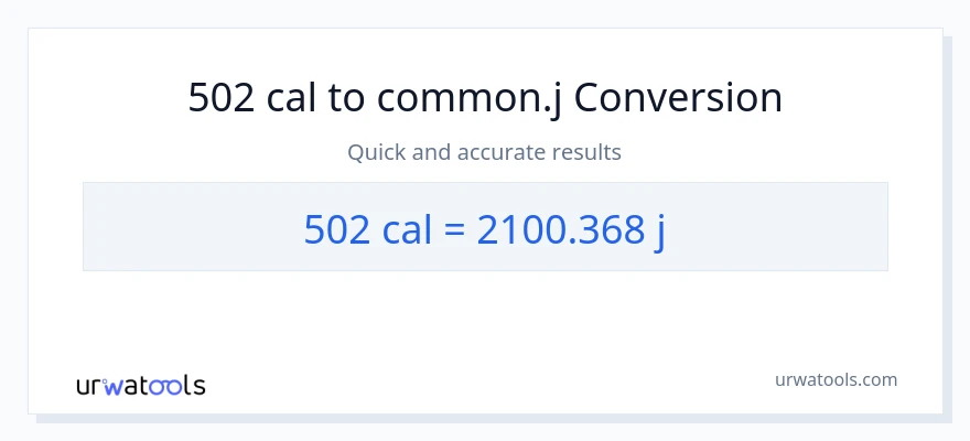 Conversió de 502 calories a joules
