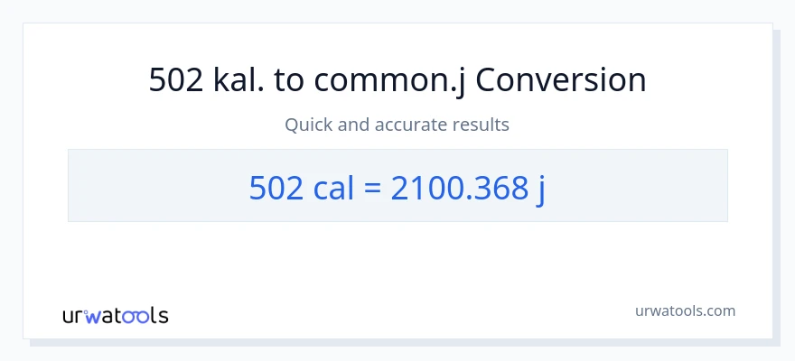 502 kalorier til joule konvertering
