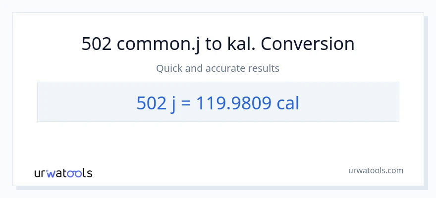 502 joule til kalorier konvertering